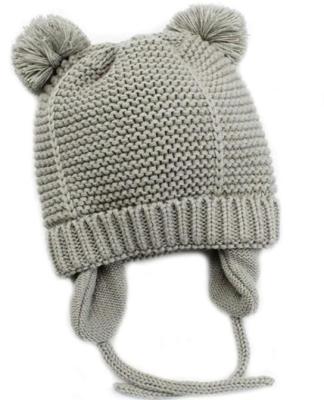 China Infant Boys Girls Dobby Toddler Soft Warm Knit Beanie Hat Kids Winter Hat With Fleece Lining for sale