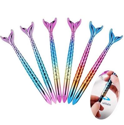 China Plastic Mermaid Blue Ink Fish Mermaid Ballpoint Pen for sale