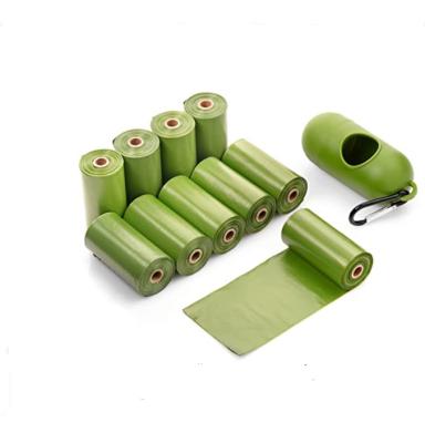 China Sustainable Strong Eco Friendly HDPE EPI Leek Proof Green Color Dog Poop Bags Degradable Smell Waste Bags With Dispenser for sale