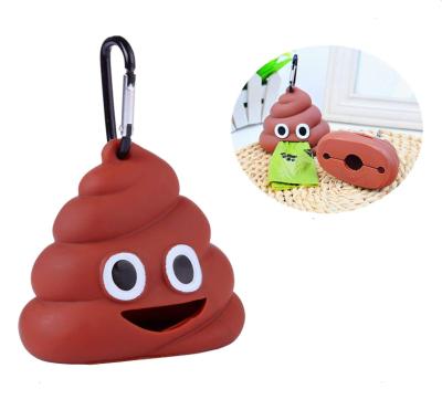 China Viable Cute Shape Silicone Poop Bag Dispenser Dog Poop Bag Holder For Dog Waste Bags for sale