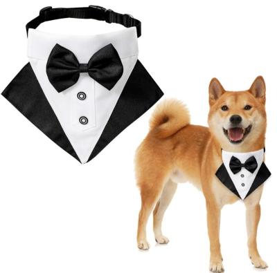 China Personalized Formal Dog Wedding Bandana Collar with Adjustable Bow Tie for Small Medium Large Pet for sale