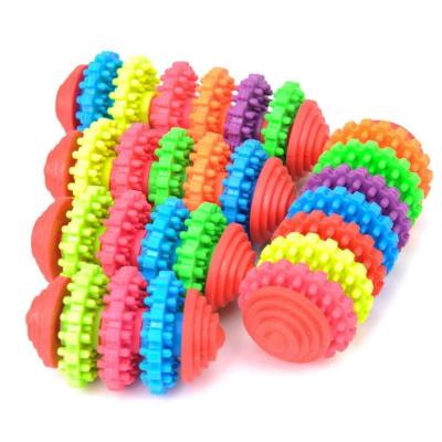 China Dog Toy Colorful Teeth Cleaning Pet Durable Durable Rubber Chew Ball Bite Resistance Dog Toys Interactive Molar Bite Dog Ball for sale