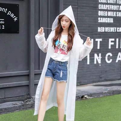 China 2022 Hot Sale 100% Raincoat Poncho Super Thick Eco Friendly EVA Hooded Rain For Adult Women Men Blue White Green Yellow Pants Raincoat for sale