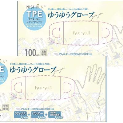 China Hot Selling Modern Life Food Grade Gloves Kitchen Strip Transparent Disposable Gloves for sale