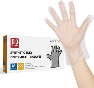 China Kichen DisposableGlove Plastic HDPE Clear Color Polythene PE CPE LDPE Tape Glove for sale