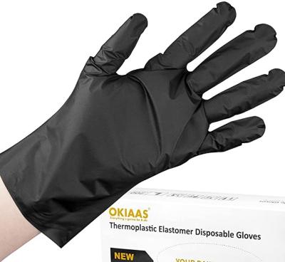 China For Food Preparation Wholesale Disposable Black Plastic Gloves Thin Loose Band Gloves For Food Prep, Cooking for sale