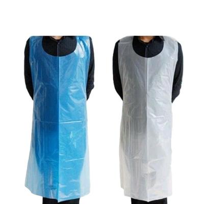 China Eco-friendly Disposable Waterproof Apron 0.20mm Waterproof White PE CPE Plastic Aprons For Kitchen for sale