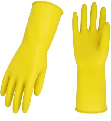 China Cheapest Cleaning Rubber Gloves Household Latex Wash Modern Life Dish Yellow Rubber Gloves for sale