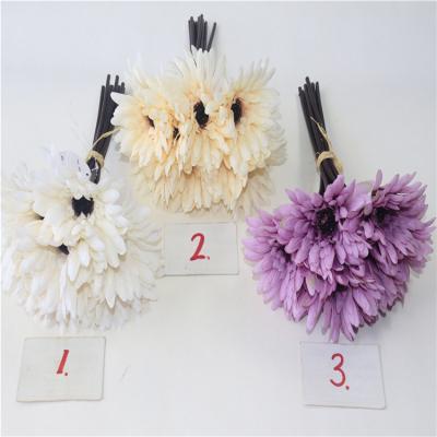 China Beautiful handmade sunflower bush for home wedding decoration with real touch for sale