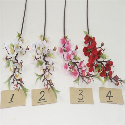 China Alone Ceremony 55cm Peach Blossom Cluster With 11 Flower And 3 Moss Bud For Home Decoration for sale