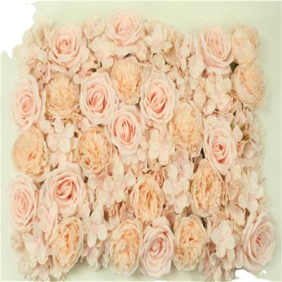 China Handmade Artificial Rose Flower Row For Wedding Decorative Flower Wall Panel Party Birthday Backdrop Flower Row for sale