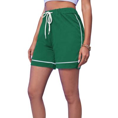 China Wholesale Custom Anti-Wrinkle Private Label Ladies Contrast Drawstring Cotton Binding Track Shorts for sale