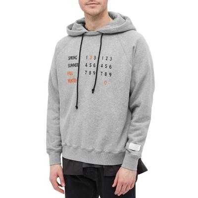 China No Sleeve Anti-Pilling Raglan Pullover Pocket Custom Gray Embroidered Mens Thick Fleece Embroidery Hoodie for sale