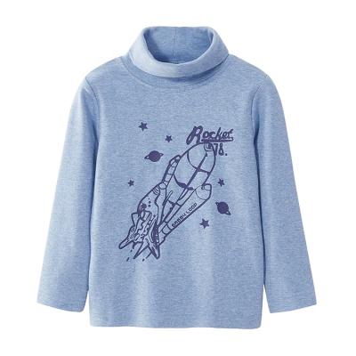 China High Quality Anti-pilling Kids Boys Long Sleeve 100% Cotton Organic Turtle Neck T-Shirt for sale