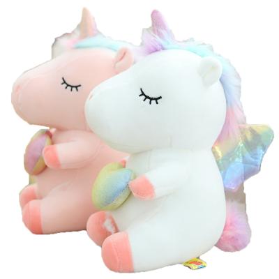 China New Gift Unicorn Soft Toys Custom With Rainbow Wing Stuffed Plush Toy Custom Baby Plush Unicorn Toy Wholesale for sale