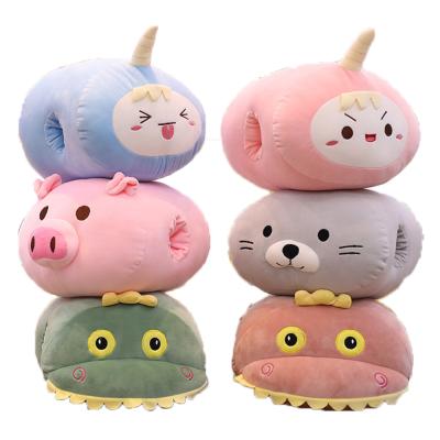 China New Design Inflatable Custom Plush Stuffed Cartoon Warm Hands Large Rest Creative Cute Cotton Hand Warmer Stuffed Plush Pillow for sale