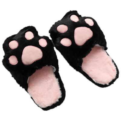 China Daily Life Customized Soft Cat Paw Slipper Stuffed Cute Cheap Winter Kid Bear Paw Slipper Winter Slipper Indoor Shoes For Kids for sale