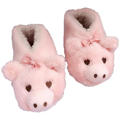 China Cute Animal Indoor Pig Boots Plush Short Slipper Unisex Funny Comfortable Warm Custom Made Home Soft for sale