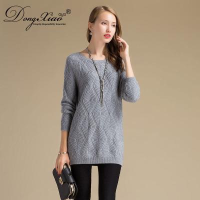 China Spring Fashion Anti-pilling Women Sexy 100% Merino Wool Sweater Knitted Medium Length Sweater for sale