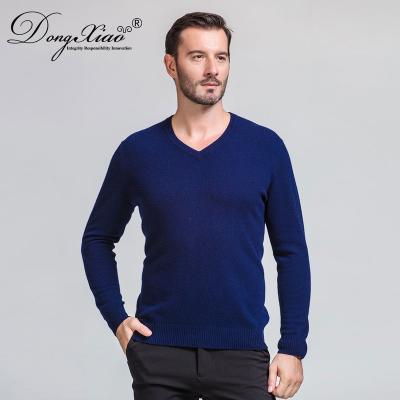 China Anti-pilling Inner Mongolia clothing on sale men's thick woolen sweater navy blue casual sweaters for sale