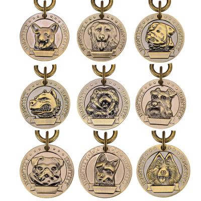 중국 Customized Manuafacture Customized Antique Brass 3D Puppy Patrol Dog Military Police Dog Tag Medal With Ribbon Hanger 3D Custom Dog Medal 판매용