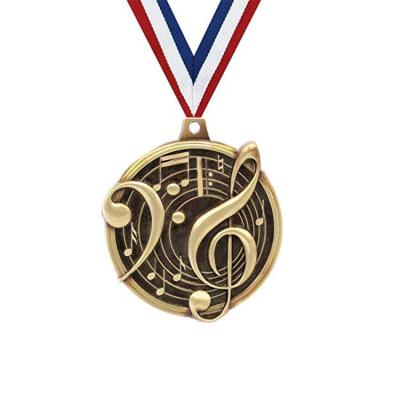 Cina Souvenir Gifts Manuafacture Promotion Customized Antique 3D Gold Silver Bronze Bronze Medal With Ribbon Hanger Custom Musical Medal in vendita