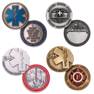 China Manufacturer Thank You Award Promotion Souvenir Gifts Coin Paramedic Prayer EMT EMS Medical Emergency Medical Services Challenge Custom Coin EMS à venda