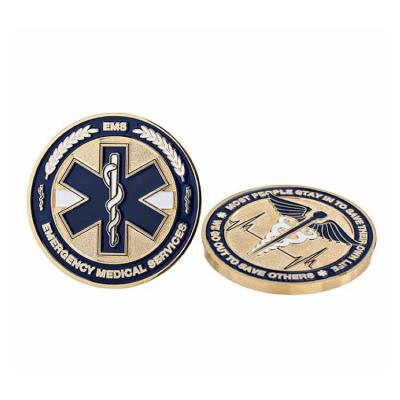 中国 Gold Silver Paramedic Prayer EMT EMS Emergency Medical Services Challenge Coin EMS Souvenir Gifts Manufacturer Medical Custom Coin 販売のため