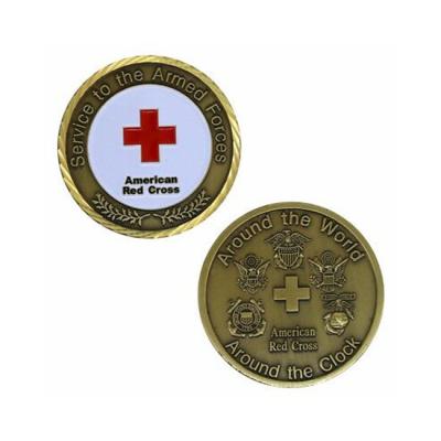 Китай Souvenir Gifts Promotion Maker Antique Brass American Red Cross We Serve Custom Medical Group Red Cross Challenge Coins продается