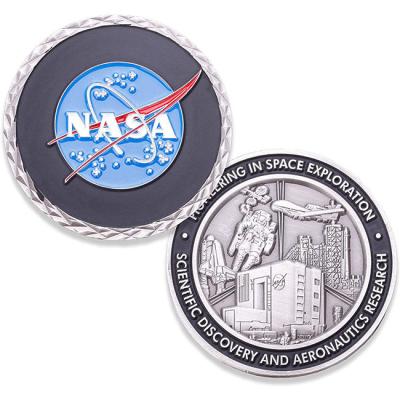 中国 Souvenir Gifts Manufacturer Custom Silver Antique Copper Enamel Mars Exploration Aeronautics Space Administration NASA National Challenge Coin 販売のため