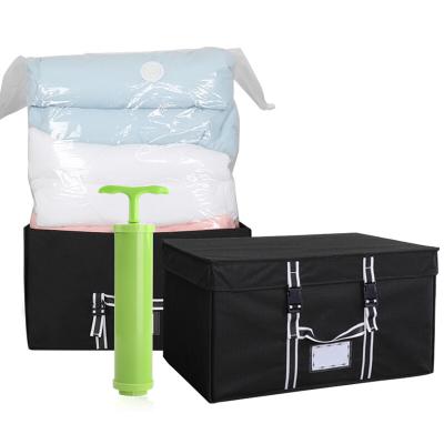 China Sustainable Nonwoven Storage Tote With Cube Vacuum Storage Backup Bag for sale