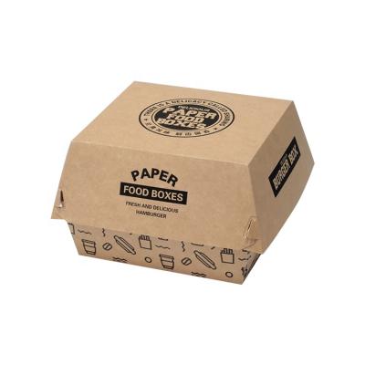 China Disposable Food Packaging Cartons Folding Box Hamburger Paper Packaging French Fries Box for sale