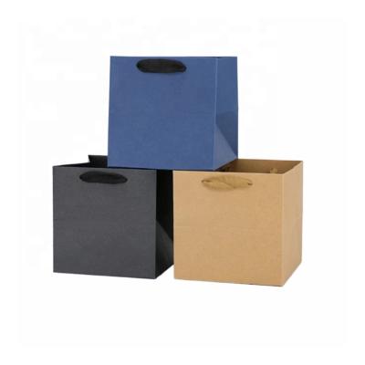 China Recyclable Custom Printed Your Own Logo For Restaurant Catering Food Take Out Togo Packaging Kraft Brown Paper Take Out Bag With Handles for sale