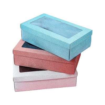 China Recyclable Gift Box Rectangular Silk Color Print Scarf Open Window Stain Box Packaging White Card Folding Jin Cong Paper Box for sale