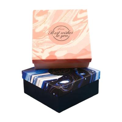 China Recyclable Pattern Gift Box Marble Paper Box Global Package High End Hot Stamping Gift Box for sale