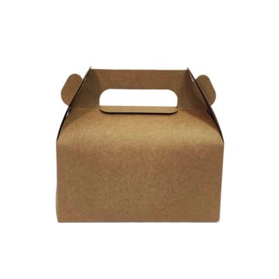 China Disposable Brown Carry Boxes Gable Gift Candy Wrapping Card Cake Wedding Favor Boxes for sale