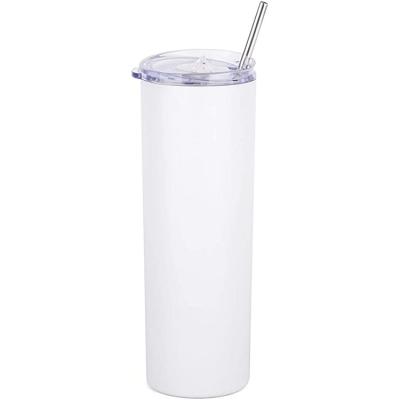 China Coffee Tea Sustainable Drinks Double Wall Vacuum White Insulated Stainless Steel 20oz Straw Tumbler Travel Tumbler With Lid for sale