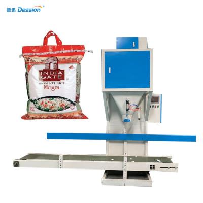 China Hot Sale 25kg 50kg Food Powder Bag Weighing Machine Weight Packing Sewing Machine 10 Kg Semi Automatic Weigh And Fill Machine for sale