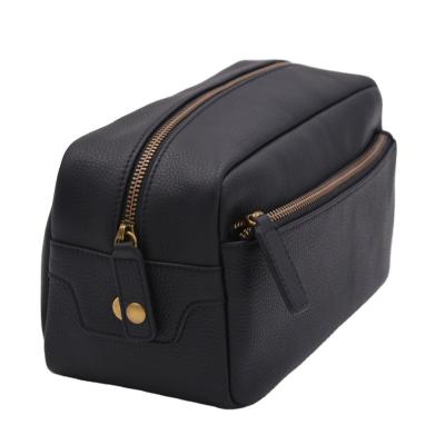 China Fashion Mesh Bag Genuine Leather Mens Travel Toiletry Cosmetic Wash Bag for sale