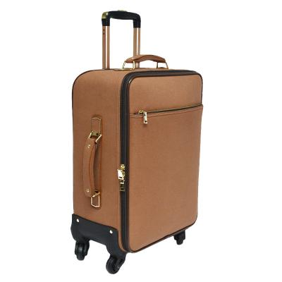 China Hot Selling Customized Customized Good Quality PU Leather Luggage Suitcases Large Capacity Trolley Waterproof Bag for sale