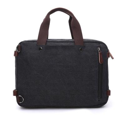 China New Fashionable Canvas Man Laptop Bag Canvas Bags Larger Computer Bag Custom OEM Men Briefcase Fashion Multi Purpose for sale