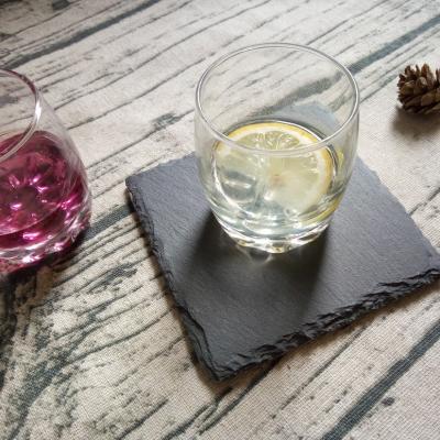 China Sustainable Natural 10*10*0.5cm Square Black Slate Coaster for sale