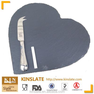 China Disposable Queen Quality 100% Natural Heart Slate Dish For Tableware for sale