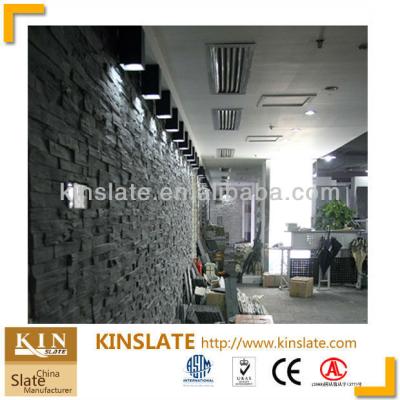 China For wall clean S-0510XZ quarry deco stone wall interlock black wall claddings for sale