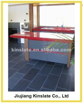 China Flooring / Tile / Paving Natural Black Slate Floor Tile Shale Stone for sale