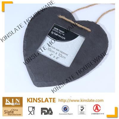 China Direct Natural Funny Picture Frame Black Slate Frame Heart Shape Slate Photo Frame from KINSLATE - Natural Slate Factory for sale