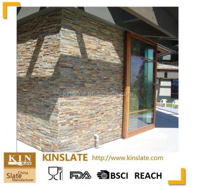 China Exterior Wall Cladding Panels 600 x150 mm Slate Exterior Wall Panel Natural Rusty Cladding for sale