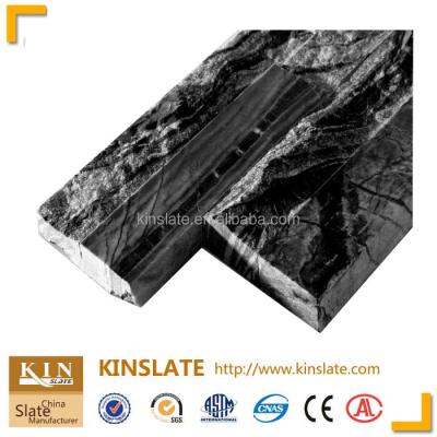 China Wall Panels Black Wooden Marble Wall Panel Facade Stones Prices for sale