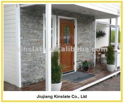 China Natural Gray Slate Ledge Stone Block Wall Finishes Interior or Exterior Wall Decoration for sale