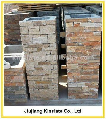 China Exterior Landscaping Decorations Cement Ledger Stone To Landscap Column Cladding for sale